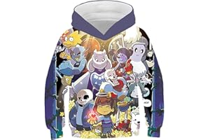 EAST-HAI-BUY sans Undertale 3D Imprimer À Capuche Enfants Mode Garçon Fille À Manches Longues À Capuche Sweat Casual Cosplay Veste Pull
