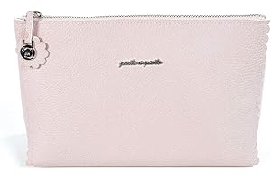 Pasito a Pasito. Biscuit - Trousse per bebè piccola borsa organizer per seo e igiene del bambino, pratica e comoda da portare in eco-pelle, tipo bovino, colore rosa, dimensioni 26 x 17 x 8 cm.