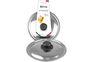 IPEA Universaldeckel für Pfanne oder Topf aus Edelstahl – 18/20 / 22/24 / 26/28 cm – Runder Deckel mit Knauf für Kochpfannen und Töpfe – Spülmaschinenfest