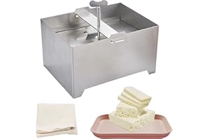 Aisny Tofu Press, Materiali per Tofu Pressa in Acciaio Inossidabile in Kit per Tofu per Uso Alimentare con Piastra e Garza Stampo per Pressa per Tofu per Cucina Produzione di Tofu, 16 x 12 x 9 cm