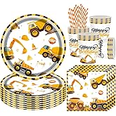 68 Pieces Tableware for Vehicle Party Construction, Birthday Tableware Vehicle Construction, Decoration Birthday Children Inc