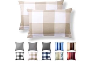 Alreya Juego de 2 Fundas de Almohada Renforcé - 100% Algodón - 50 x 75 cm Damas Marrones - Hipoalergénica con Cremallera YKK