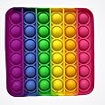 LIVYU LIFE Push pop Bubble Fidget Toy, Stress Relief and Anti-Anxiety Tools Sensory Toy for Autism ADHD to Relieve Stress for Kids and Adults ( Square Rainbow)
