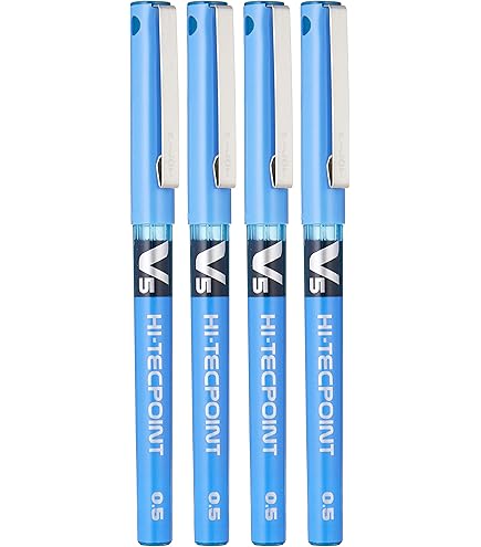 Pilot BX V5 Assorted Color Packaging Hi-Tecpoint Extra Fine Rollerball Pen 0.5mm Point Point 0.3mm Line Width (1 7 Colors Each - Black Red Blue Green Violet Pink Light Blue
