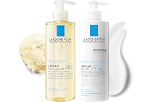 La Roche-Posay | Routine Lipikar | Huile lavante AP+ & Baume AP+M | Répare, apaise et hydrate | Convient aux peaux sèches, très sèches & atopiques | Dès la naissance | 400 ml x 2