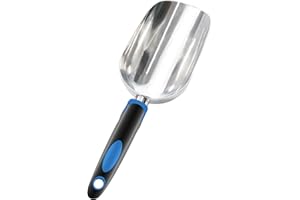 Sinoer Paleta para transplantador de Tierra, Cuchara de Aluminio Extra Grande para Suelo, Fertilizante, Cucharada de alimentación – tamaño Doble Mueve 2 Veces Volumen