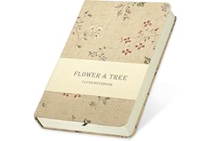 ipoul Floral Linen Journal, Similar Embroidered, Small Notebooks 5x7, Lay Flat Sketchbook, B6 Notebook, Hardcover, Lined & Unlined Notebook, Apricot