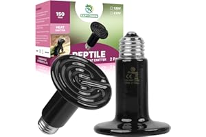 REPTI HOME Keramik Wärmelampe Terrarium, Reptilien Keramiklampe Heizungen 150W 2Stück, E27 Keramische Wärmelampe Tiere für Reptilien, Schildkröten, Hühner, Bartagame, Welpen