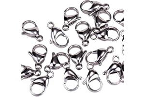 PH PandaHall 20pcs Stainless Steel Lobster Claw Clasps, 15x9x4mm Lobster Claw Clasps Jewellery Clasps Lobster Clasp Jewellery Findings for DIY Necklace Bracelet Keychain Pendant Jewellery Making