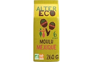 ALTER ECO - Café Moulu Mexique - Café Arabica Bio - Issu du Commerce Équitable - Intensité 6 - 260 g
