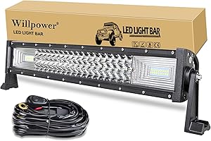 ‎WILLPOWER Willpower 22 Zoll LED Arbeitsscheinwerfer bar 270W LED Scheinwerfer mit Kabelbaum für Offroad Traktor ATV UTV SUV 4x4 Auto