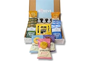 LAIZY STUFF Afternoon Tea hamper and Coffee Gift Set - Tea and Biscuits Gift Set Bundled with Taylors Coffee Bags, Everyday Tea, Luxury Borders Biscuits, Mini Wilkins and Sons Tiptree Jam & Honey