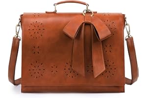 ECOSUSI Borsa Porta PC 15,6 Pollici Tracolla Donna pelle Grande Ventiquattrore Cartella Computer Messenger Vintage per Laptop Valigetta Ufficio Lavoro Insegnante Scuola