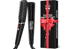 Bartglätter für Männer, YAIAWISU Mini Bart Glätteisen, 6-Stufen Temperatur(120-220℃), 30er Schnelles Aufheizen bis 220 °C, Ionischer Haarglätter Glätter für Das Styling Von Langem und Kurzem Bart