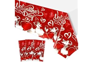 HOWAF 3 walentynki obrus walentynki dekoracje stołu walentynki obrus prostokątny walentynki obrusy jednorazowe obrusy Kupidyn miłość serce obrus na walentynki dekoracje