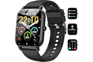 HOSGUBO Montre Connectée Homme Femme, 1,85" HD Bluetooth Smartwatch avec Réponse/Appels, 110+ Modes Sport Montre Connectée Etanche IP68, Cardiofréquencemètre/SpO2/Sommeil/Podometre, Smart Watch pour Android.
