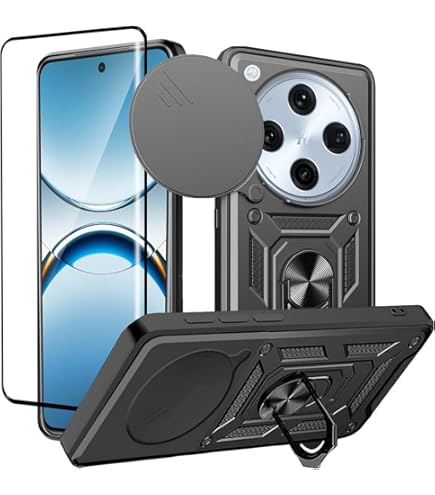 For Oppo Find X8 Pro / X8 5G Slide Camera Protec Armor Back 360 Ring Stand Case