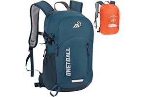 ONETOALL Diebstahlsicherer Wanderrucksack Damen 20L, Leichter Tagesrucksack Herren Klein, Wasserdichter Fahrrad Rucksack mit Rückenbelüftung zum Wandern Tagestour Radfahren Reisen Pendeln, nur 500g