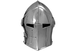 Medieval Replicas Medival Barbuta Casco Caballeros Templarios Crusader Armour Casco (Acero)