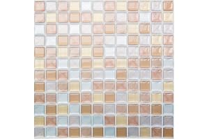 Yoillione Azulejos Adhesivos de Mosaico 3D, Impermeable Pegatinas Adhesivas de Pared para Baño Cocina, 4 Piezas