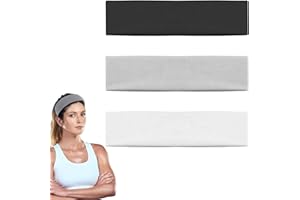 JPESYGFDK 6 Stück Yoga-Baumwoll-Stirnbänder, Schweißband Stirn, Dünn Stirnband Damen Sommer Baumwolle, Ballett-Stirnband Für Damen/Mädchen, Sport/Pilates/Fitness(schwarz/weiß/grau)