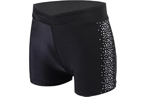 CHICTRY Barn, flickor, balett, gymnastik, shorts, strass, glitter, korta leggings, hög midja, dansbyxor, träningsbyxor, danskläder