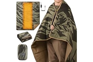 ‎BOUGERV BougeRV Auto 12V Heizdecke Zigarettenanzünder 180x130 cm, Tragbare Wärmedecke Elektrisch, Thermodecke mit 5 Wärmestufen, Timer, Gleichmäßige Wärme für Camping, Auto, Reise, Outdoor, Grün (Nicht Akku)