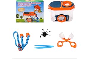 RUIXIA 1 Satz Bug Catchers Insekten Beobachtungsbox Kinder Tragbarer Betrachtermikroskop Zwei-Linsen-Insekten Vergrößerungsglas Sammelbox Käfer Beobachtung Lupe Käfig