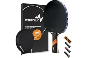 ZTTENLLY Ping Pong Paddle with Carbon Technology | Performance-Series,7-ply Finest Blade, Expert Speed/Edge/Balance/Control, Thicker Protector Case | Table Tennis Racket for Professional