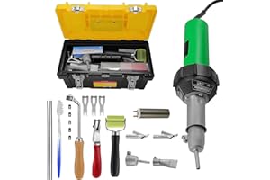 KKTECT Outil de soudage de soudeur en plastique 1600W 20℃ - 600℃ Contrôle de température variable Kit de pistolet à air chaud 21 pièces Bricolage décapage peinture rétrécissement PVC Home Improvement