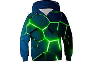 Loveternal Felpe Ragazzo Felpa Bambini Ragazzi Ragazze 3D Felpe con Cappuccio con Hoodie Tasche Manica Lunga Sweatshirt 5-13 Anni