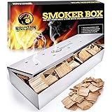 Smoker Box - Cassa per affumicatura per griglie - Deliziosa carne dal sapore affumicato per griglia a gas o carbone - Coperch