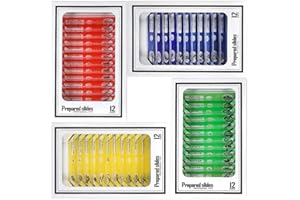 Diapositives préparées au Microscope pour Enfants, Bysameyee en Plastique 48pcs Animaux Insectes Plantes Fleurs Spécimens d'échantillons pour Étudiants Programmes de Science en Biologie