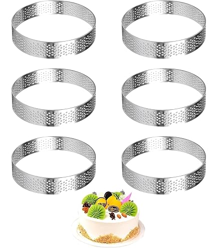 Keboyoe 12 Stück Mousse Tartelette Förmchen Dessert Mousse Ring Mit Löchern Edelstahl