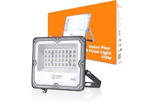 Orient Electric Razor Plus 50 W LED Flood Light | IP65 Waterproof Outdoor Light with Lens Design | 5kV Surge Protection, 440V Compatible | Wide Angle Beam, Ultra Slim Design | Cool White - Pack of 1