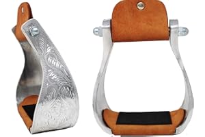 Challenger Pferdesattel Steigbügel Western Aluminium Gravur Trail Riding 51204