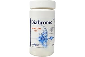 DIASA INDUSTRIAL Brome Spa et Piscine, Entretien et Désinfection de l’Eau/Elimine Les impuretés de l’Eau - Dissolution très Lente - Pastilles de Brome de 20g, Pot de 1kg