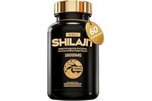 NEWSEA NATURE NewSeaNature Shilajit Capsules - 16000MG Premium Shilajit for Men - 5-in-1 with Ashwagandha 2000mg,Seamoss 2000mg,Hericium erinaceus 500mg,Black Pepper 35mg- 60 Capsules