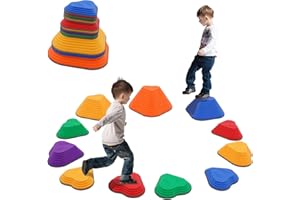 ‎NUKIED Balanciersteine ​​für Kinder,11 Stück Sensoriksteine ​​für Kleinkinder zur Förderung des Gleichgewichts und der Koordinationsfähigkeit,Stapelsteine ​​Balanciersteine,Indoor und Outdoor