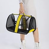 Bypet Cat Carrying Bag Transparent Travel Pet Bag Oversized Transparent Astronaut (Yellow)