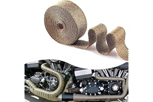 SSyang 1 Pezzi Nastro di Scarico per Moto 1.5 мм * 25 мм * 5 м Bende Termiche per Tubo Scarico, Fascia di Scarico Titanio, Adatto per Tubo di Scarico Auto e Moto con Collettore, Colore Titanio