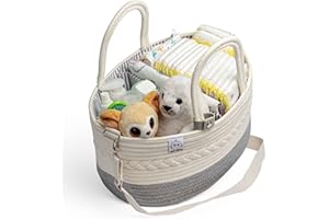 Lazy Cheeks Nappy Caddy Organiser - Diaper Caddy with Strong Straps for Easy Carry, Portable Baby Bag Organiser with Detachable Dividers - Baby Essentials for Newborn - Best Baby Shower Gifts for Mums