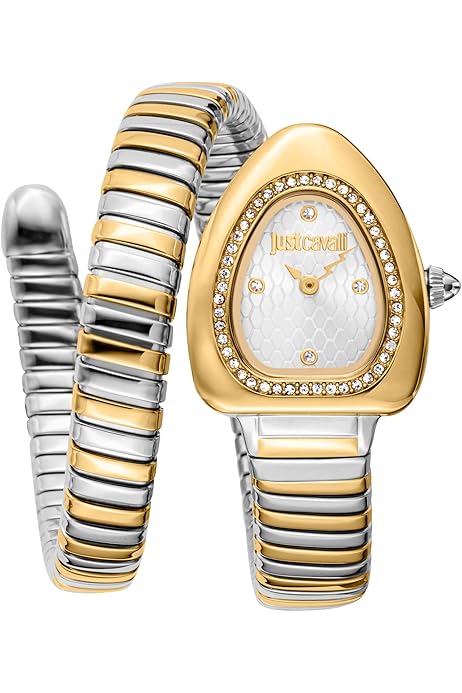 Just Cavalli Damen Analog Quarz Uhr mit Edelstahl Armband 
