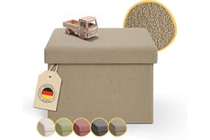 ‎LALENI Laleni Sitzbank mit Stauraum - Truhenbank mit Stauraum 41x31 cm - Sitztruhe mit Stauraum - Sitzwürfel - Aufbewahrungsboxen - Sitzbank klein - Spielzeug Aufbewahrung - Stauraum Hocker Teddy in Taupe