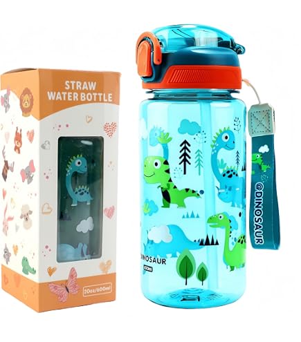 Borraccia Capybara Per Bambini – Bottiglia In Tritan Con Cannuccia In Silicone, Design A Cartone Animato, Portachiavi Incluso (Modello A)
