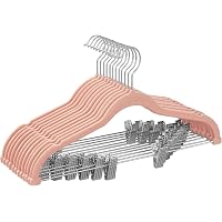24 Cintres Velours Avec Pinces Réglables SONGMICS - Rose Gold Gain De Place Pour Pantalons Et Jupes