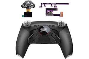 eXtremeRate Spark Palette Manette pour ps5,Boutons Programmable pour ps5 BDM-030 040 050 avec Coque Arrière & Écran OLED & Clicky Trigger Stops-Noir