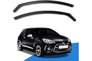 EdgeVisors Wind Deflectors | Fits: CITROEN DS3 (2010-2019) 3 Door Hatchback 2pc Set | In-Channel Rain Guards for Wind, Rain & Sun Protection, Easy Installation - Tinted