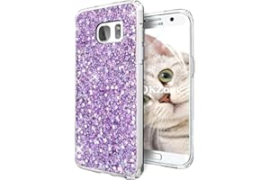 OKZone Compatible Galaxy S7 Edge Case, Bling Glitter Sparkle Design Slim Fit Soft Gel TPU Silicone Skin Cover Anti-scratch Protective Shining Fashion Style Case for Samsung Galaxy S7 Edge (Purple)