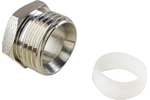 SOMATHERM FOR YOU, Raccord en laiton nickelé pour tube cuivre Ø14 M15/21 avec bague en téflon, compatible avec tous les tubes en cuivre de diamètre 14, pour eau chaude et froide